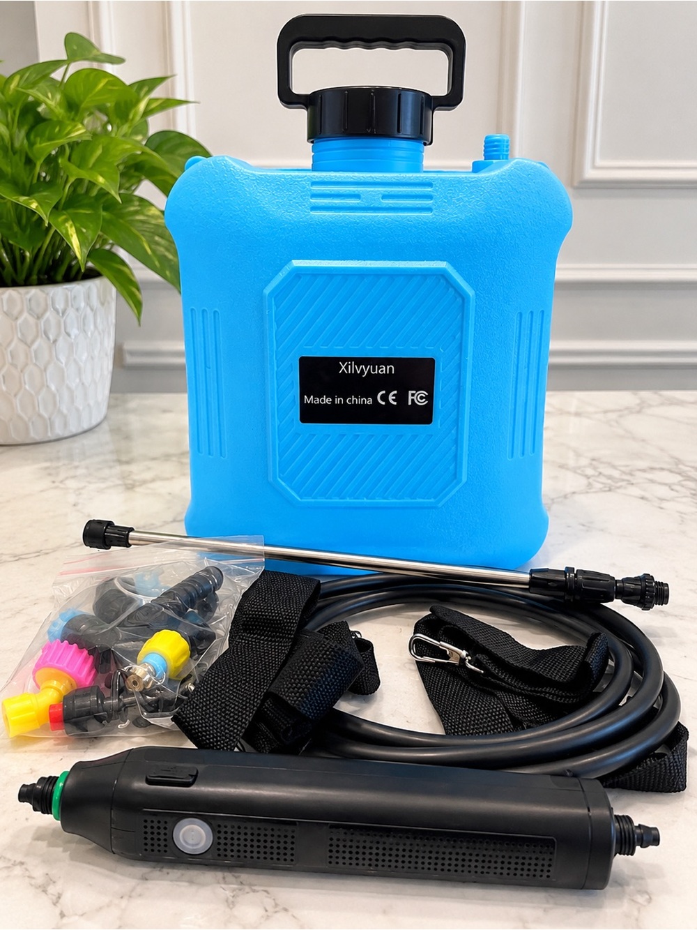 Blue Portable Electric Sprayer Pump - 8L Backpack-Style